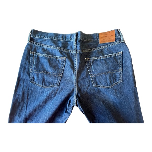 Lucky Brand Original Straight Leg Jeans, 38 X 30 light distressing - Picture 4 of 8